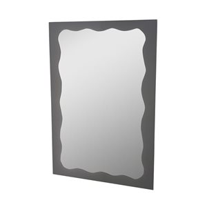 Miroir mural de salle de bain sans cadre Abby Decor Wonderland de 20,5 l. x 28,5 po h. rectangulaire gris