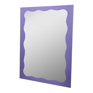 Miroir mural de salle de bain sans cadre Abby Decor Wonderland de 20,5 l. x 28,5 po h. rectangulaire violet