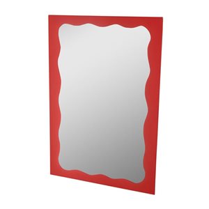 Miroir mural de salle de bain sans cadre Abby Decor Wonderland de 20,5 l. x 28,5 po h. rectangulaire rouge