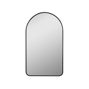 Decor Wonderland Rita 23.6 W x 39.5-in H Black Metal Square Framed Mirror