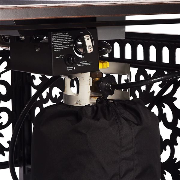 Oakland Living Lux Antique Copper Aluminum Patio Rectangle Fire Table 2 Sofas 2 Club Chairs Set w/ Red Cushions