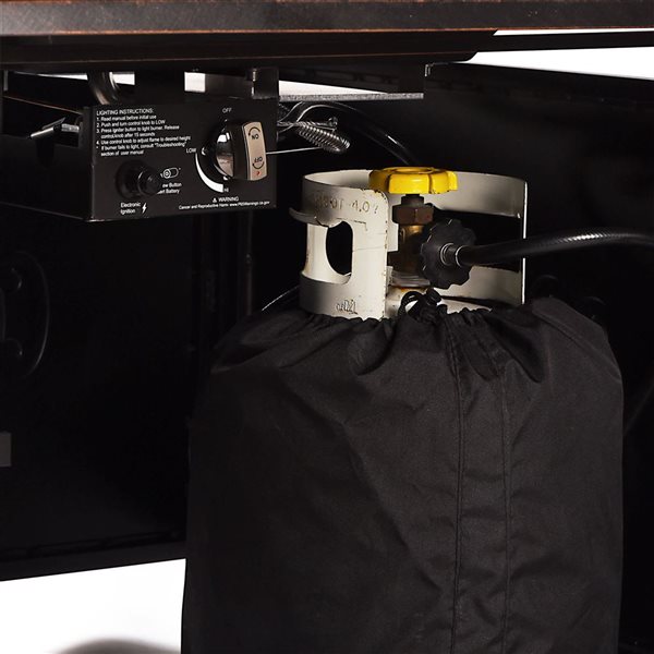 Oakland Living Lux Antique Copper Aluminum Patio Square Fire Table and 4 Club Chairs Set w/ Red Cushions