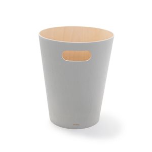 Umbra Woodrow 7.5 L Grey Wood Trash Can
