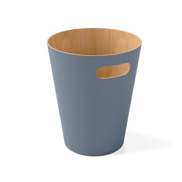 Umbra Woodrow 7.5 L Slate Blue Wood Trash Can