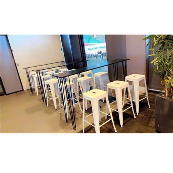 Take me Home White Metal Counter Height Stool