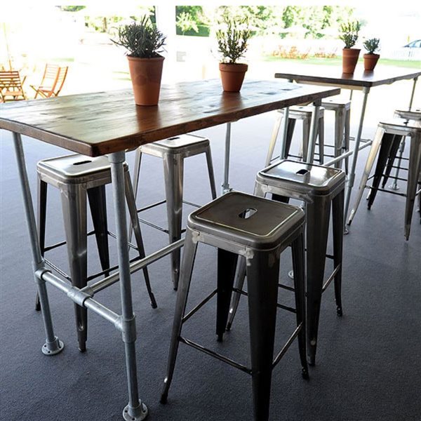 Take me Home Chrome Solid Metal Counter Height Stool