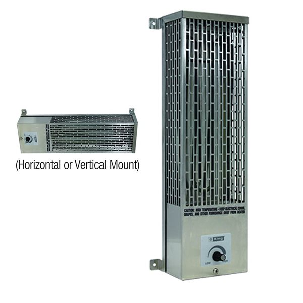 King Electric Stainless Steel Pump House Heater 240/120 V 1000/250 W