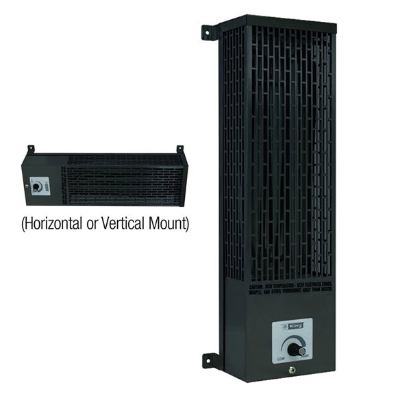 King Electric Grey Pump House Heater 120 V 500 W