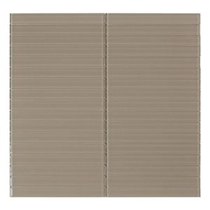 Échantillon 1 carreau de verre lustré ELM SpeedTiles 4 L. x 4 po l. autocollante linéaire taupe