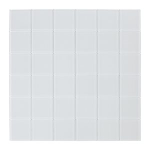 Échantillon 1 carreau de verre lustré POPPY SpeedTiles 4 L. x 4 po l. autocollante motif carré blanc cassé