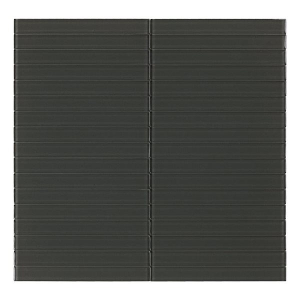 SpeedTiles SPRUCE Dark Green 4 L x 4-in W Glossy Glass Linear Peel-and-Stick Tile Sample