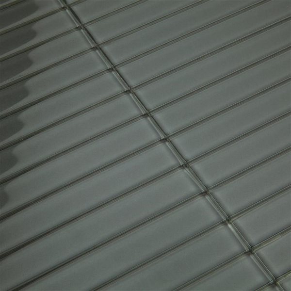 SpeedTiles SPRUCE Dark Green 4 L x 4-in W Glossy Glass Linear Peel-and-Stick Tile Sample