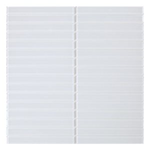 SpeedTiles MAGNOLIA Off-White 4 L x 4-in W Glossy Glass Linear Peel-and-Stick Tile Sample