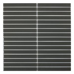 Échantillon 1 carreau de verre lustré HOSTA SpeedTiles 4 L. x 4 po l. autocollante linéaire vert foncé