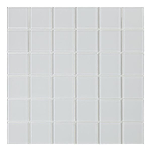 SpeedTiles ORCHID Off-White 4 L x 4-in W Glossy Glass Squares Peel-and-Stick Tile Sample