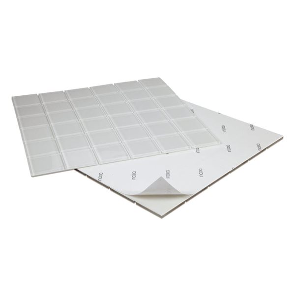 SpeedTiles ORCHID Off-White 4 L x 4-in W Glossy Glass Squares Peel-and-Stick Tile Sample