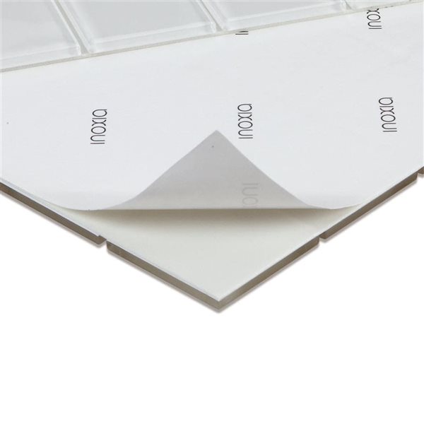SpeedTiles ORCHID Off-White 4 L x 4-in W Glossy Glass Squares Peel-and-Stick Tile Sample