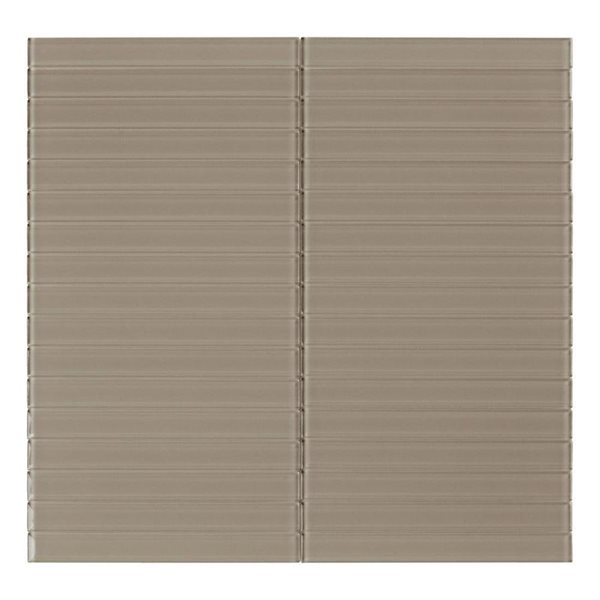 SpeedTiles ELM 6-Pack Taupe 11.37 L x 11.81-in W Glossy Glass Linear Peel-and-Stick Tile