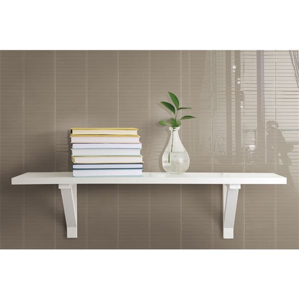 SpeedTiles ELM 6-Pack Taupe 11.37 L x 11.81-in W Glossy Glass Linear Peel-and-Stick Tile