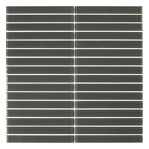 SpeedTiles EUCALYPTUS Green 4 L x 4-in W Glossy Glass Linear Peel-and-Stick Tile Sample