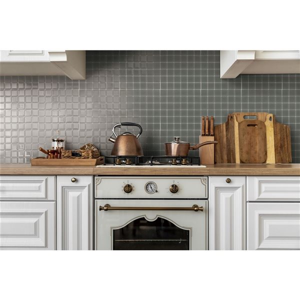 SpeedTiles LOTUS Green 4 L x 4-in W Glossy Glass Squares Peel-and-Stick Tile Sample