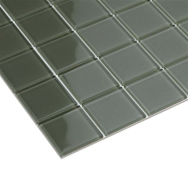 SpeedTiles LOTUS Green 4 L x 4-in W Glossy Glass Squares Peel-and-Stick Tile Sample