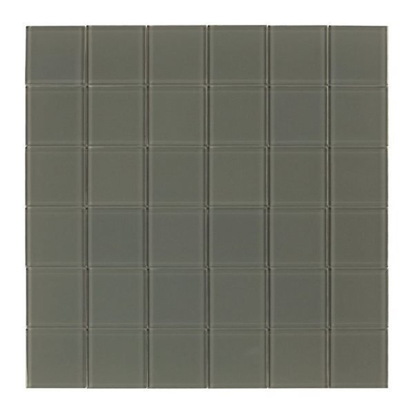 SpeedTiles OLIVE 6-Pack Green 11.33 L x 11.33-in W Glossy Glass Squares Peel-and-Stick Tile