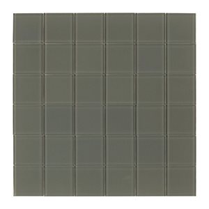 SpeedTiles OLIVE 6-Pack Green 11.33 L x 11.33-in W Glossy Glass Squares Peel-and-Stick Tile