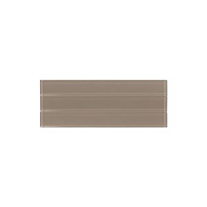 Échantillon 1 carreau de verre lustré WILLOW SpeedTiles 4 L. x 4 po l. autocollante linéaire taupe