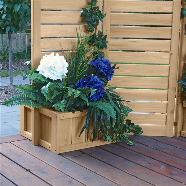 Yardistry Fusion Cedar Privacy Screen w/ Planters