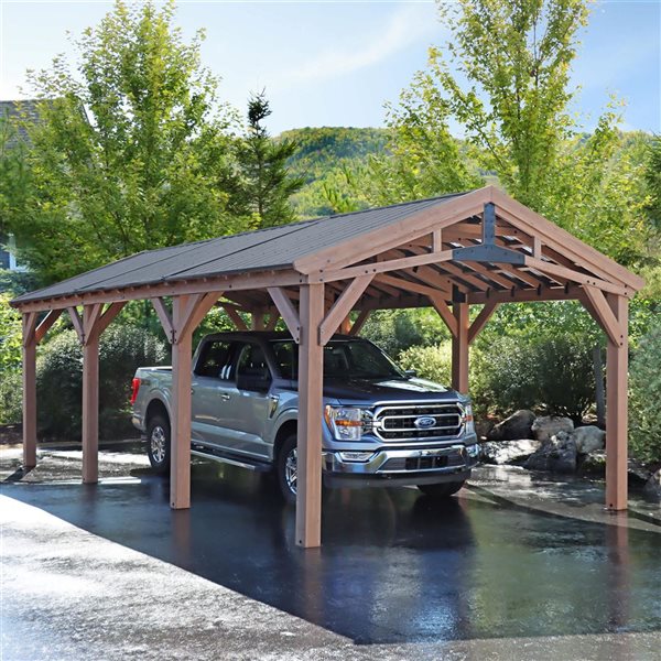 Yardistry 14 x 25-ft Multipurpose Car Port w/ Aluminum Roof