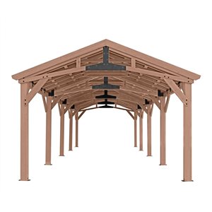 Yardistry 14 x 34-ft Multipurpose Car Port w/ Aluminum Roof