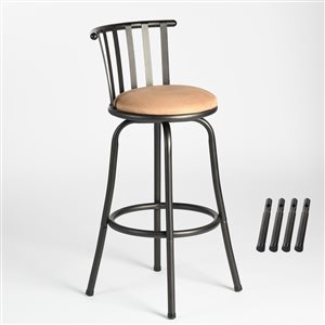 Homy Casa Outdoor Swivel Bar Stool 24-29-in Adjustable Height - Brown