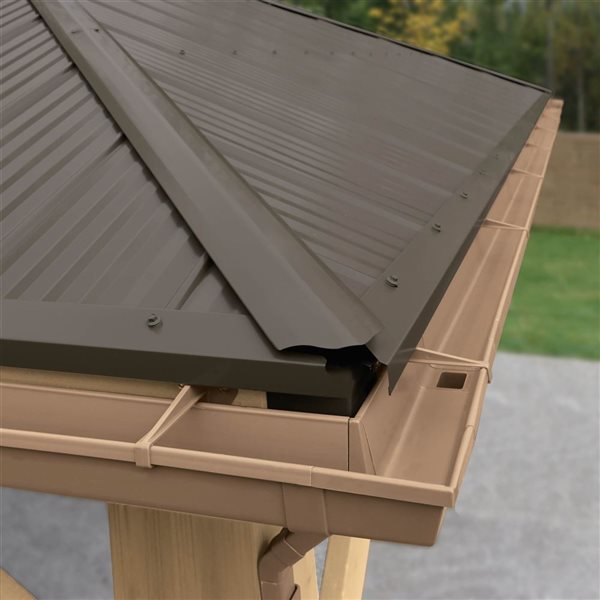Yardistry Meridian 10 x 12-ft Gazebo Rain Gutter Kit w/ Dual Downspouts