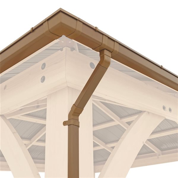 Yardistry Meridian 10 x 12-ft Gazebo Rain Gutter Kit w/ Dual Downspouts