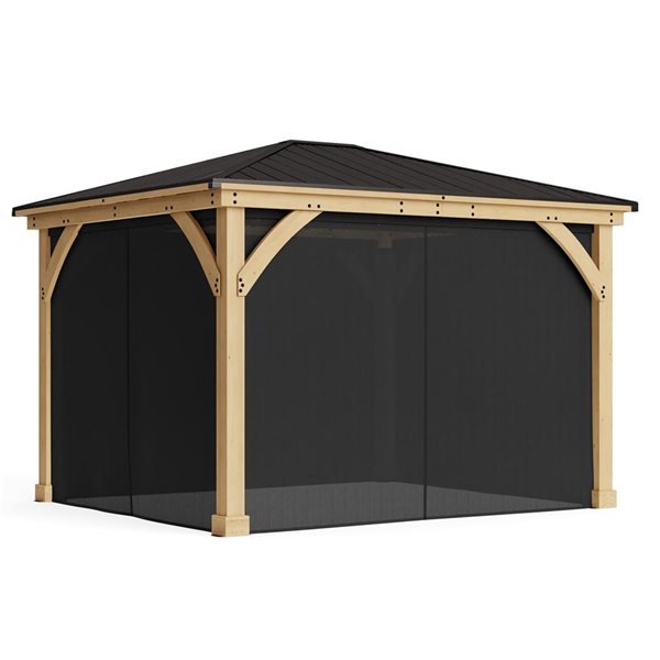 Yardistry 11 x 13-ft Meridian Gazebo Mosquito Mesh Kit w/ Zippered Panels