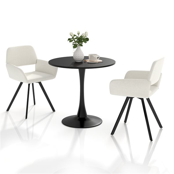 Homy Casa Transitional Beige 360° Swivel Accent Chair with Adjustable ...