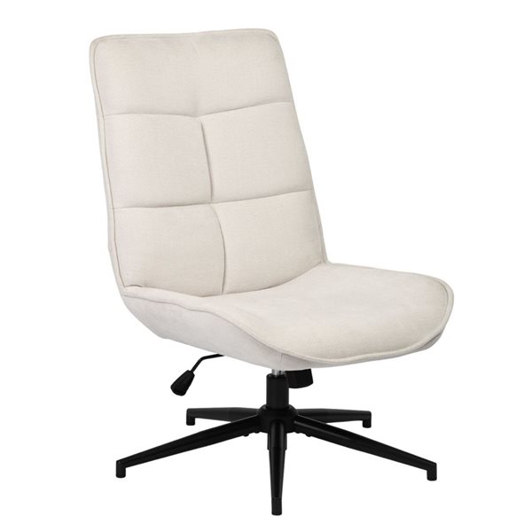 Homy Casa Beige 360-Degree Swivel Modern Accent Chair with Adjustable ...