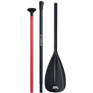 Pagaie réglable Sports III d'Aqua Marina en aluminium et fibre de verre pour planche à pagaie