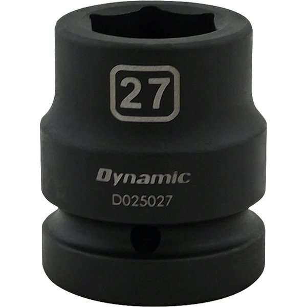Dynamic Tools 27 mm X 1-in Drive Metric 6-Point Shallow Impact Socket