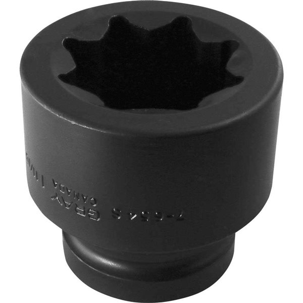 Gray Tools Standard 1-in Drive 8 Point Standard Length 1 11/16-in Impact Socket