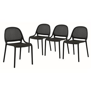 Corriveau Essentiels Black Summer Armless Dining Chair - 4/Pk