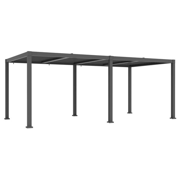 Pergola Mélia en aluminium de Corriveau Outdoor Furniture à persiennes ajustables 10 x 19 pi