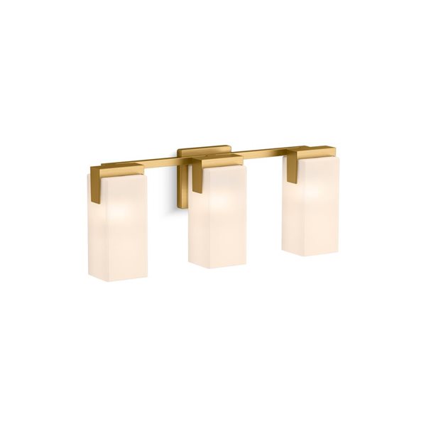 KOHLER Honesty 22-in W 3-Light Brushed Brass Modern Wall Sconce
