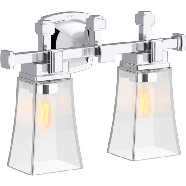 KOHLER Riff 16-in W 2-Light Polished Chrome Modern Wall Sconce