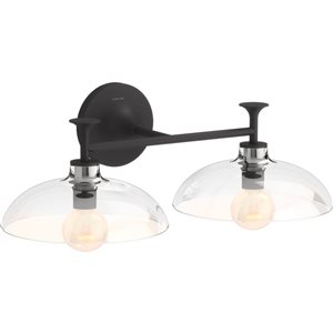 Applique murale à deux ampoules Tone KOHLER 20 po l. moderne en noir mat