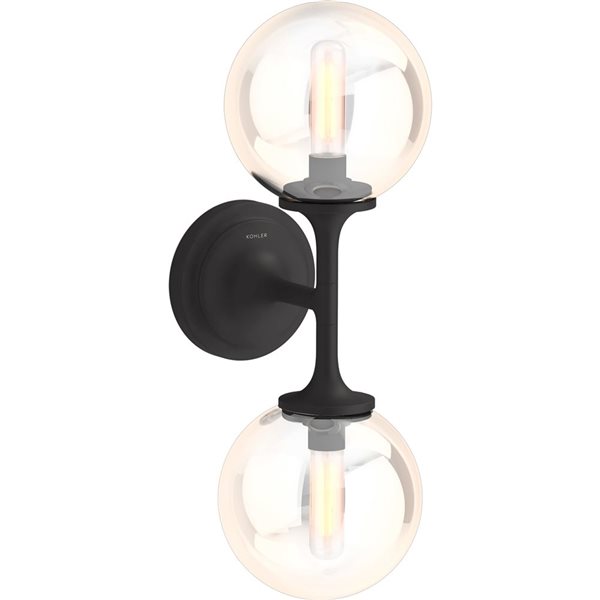KOHLER Bellera 6-in W 2-Light Matte Black Modern Wall Sconce