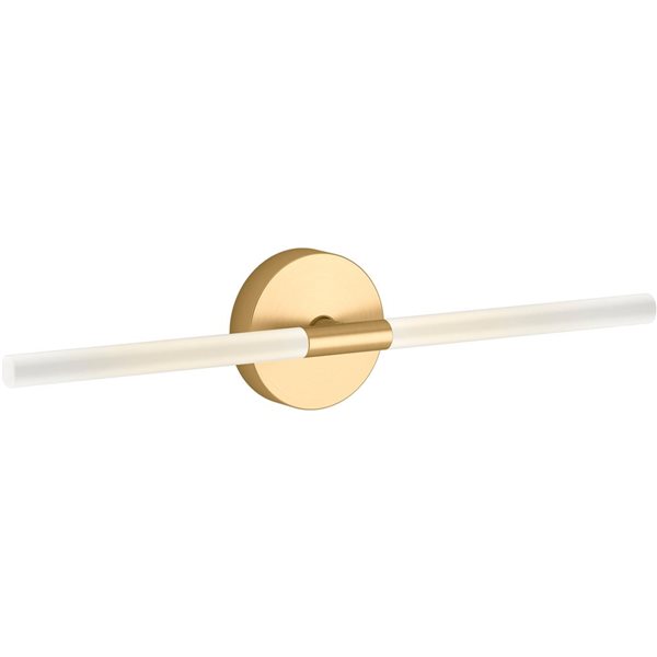 KOHLER Components 24-in W 2-Light LED Brushed Brass Modern Wall Sconce