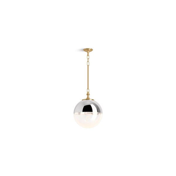 KOHLER Bellera Brushed Brass Modern Clear Glass Globe LED Pendant Light