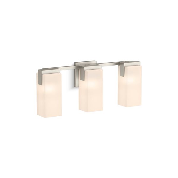 KOHLER Honesty 22-in W 3-Light Brushed Nickel Modern Wall Sconce